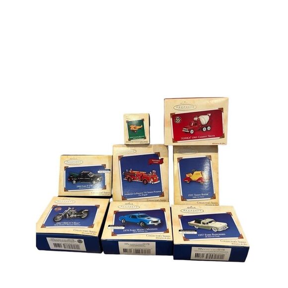 Lot of 8 Harley Davidson and Mustang & Truck Hallmark Ornaments - Picture 1 of 7